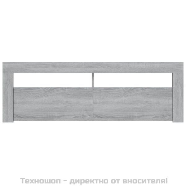 ТВ шкаф с LED осветление, сив сонома, 120x35x40 см