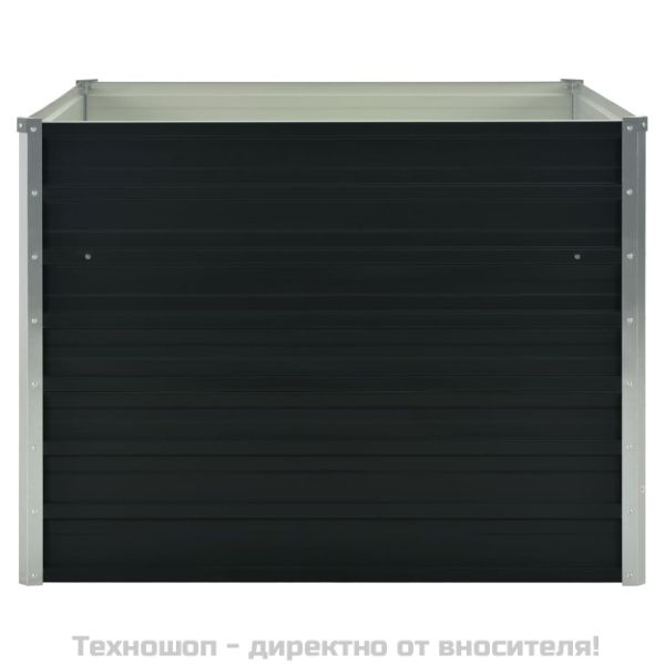 Повдигната леха, антрацит, 100x100x77 см, поцинкована стомана
