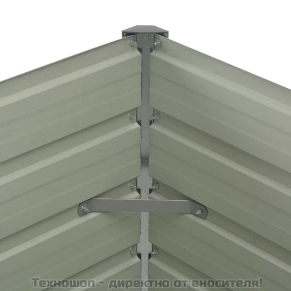 Повдигната леха, антрацит, 100x100x77 см, поцинкована стомана