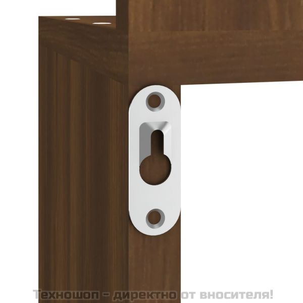 Стенен ъглов рафт, кафяв дъб, 20x20x127,5 см, инженерно дърво