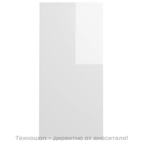 Бюро за лаптоп, бял гланц, 102,5x35x75 см, инженерно дърво