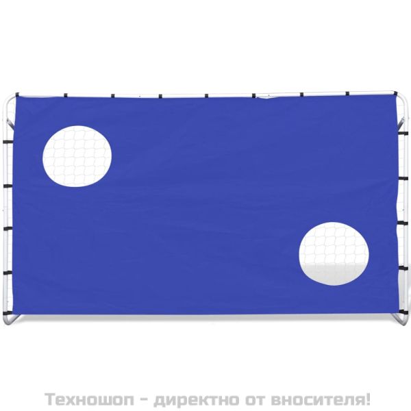 Футболна врата с цели, стомана, 240х92х150 см, високо качество