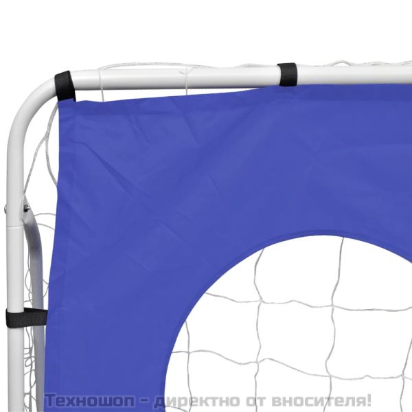 Футболна врата с цели, стомана, 240х92х150 см, високо качество