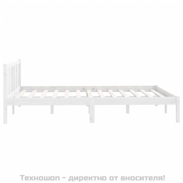 Рамка за легло без матрак, бял, 140x200 см, масивно дърво
