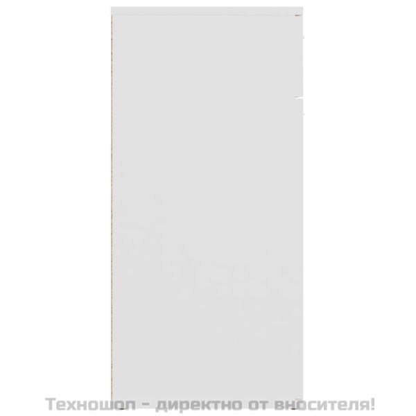 Бюфет, бял, 80x36x75 см, инженерно дърво