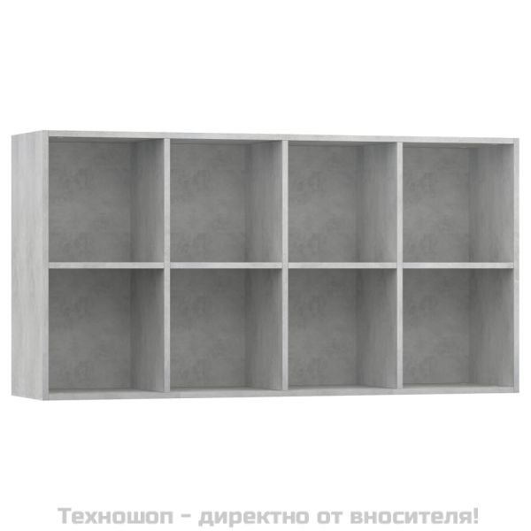 Библиотека/бюфет, бетонно сива, 66x30x130 см, инженерно дърво