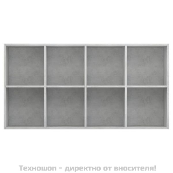Библиотека/бюфет, бетонно сива, 66x30x130 см, инженерно дърво