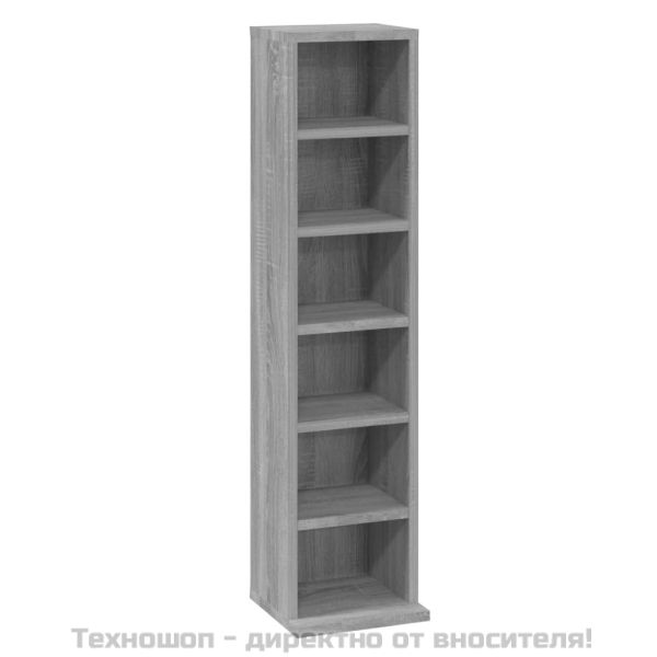 Етажерка за дискове, сив сонома, 21x20x88 см, инженерно дърво