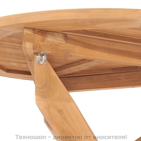 Градински трапезен комплект, 5 части, тиково дърво масив