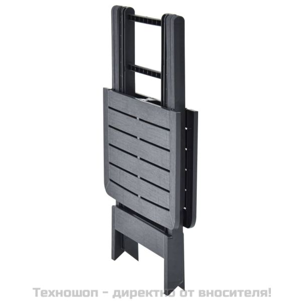 Сгъваема градинска маса, антрацит, 79x72x70 см, пластмаса