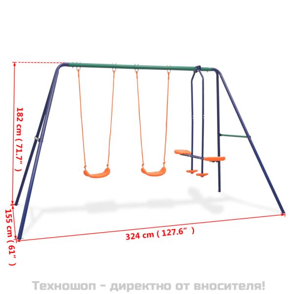 Комплект люлка с 4 оранжеви седалки
