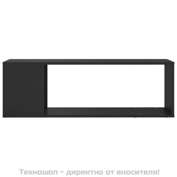 ТВ шкаф, черен, 100x24x32 см, инженерно дърво
