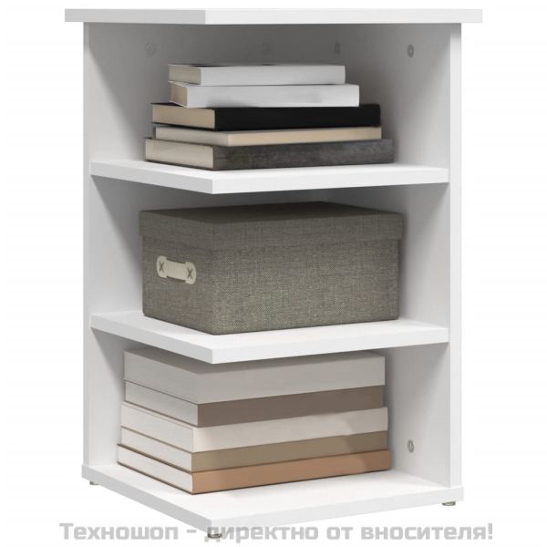 Страничен шкаф, бял, 35x35x55 см, инженерно дърво