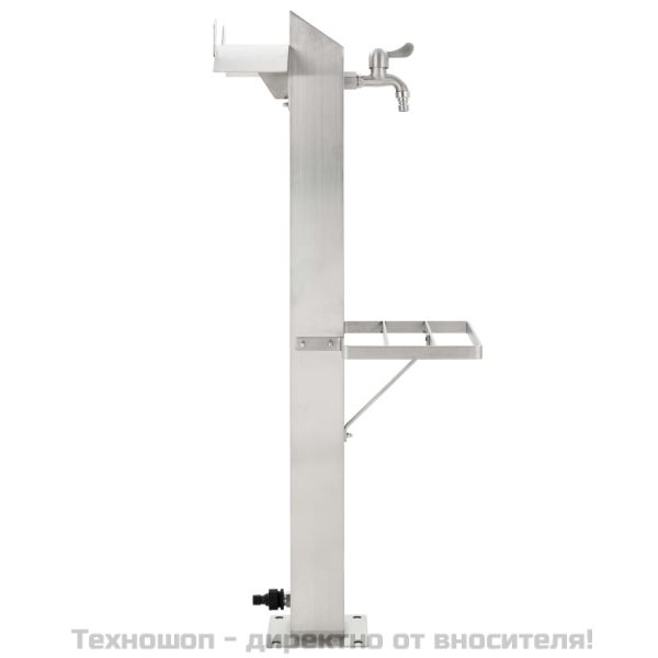 Градинска чешма, неръждаема стомана, квадратна колона, 95 см