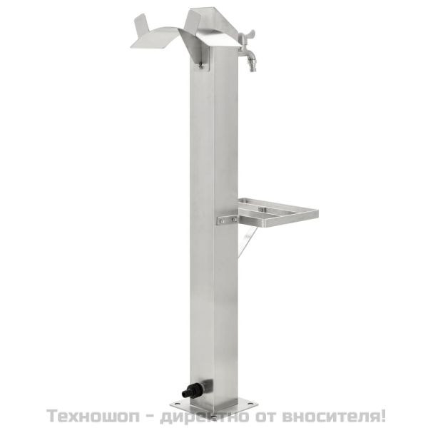 Градинска чешма, неръждаема стомана, квадратна колона, 95 см