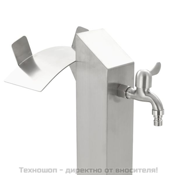 Градинска чешма, неръждаема стомана, квадратна колона, 95 см