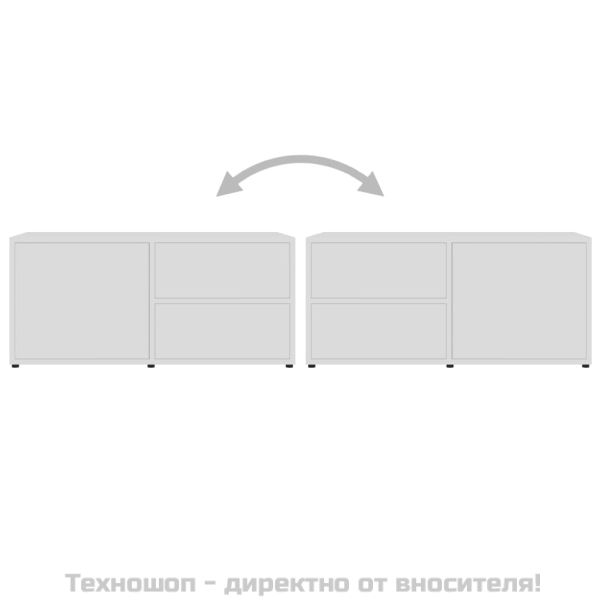 ТВ шкаф, бял, 80x34x36 см, инженерно дърво