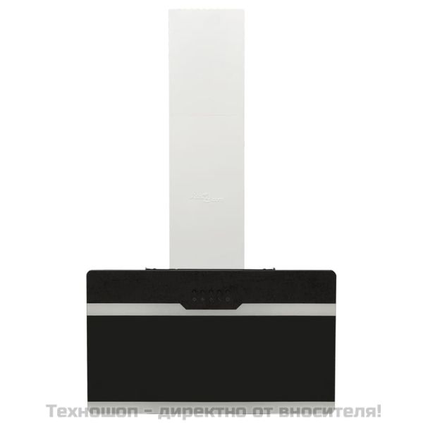 Стенен абсорбатор, 60 см, стомана и закалено стъкло, черен