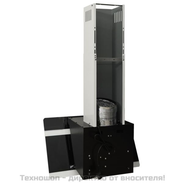 Стенен абсорбатор, 60 см, стомана и закалено стъкло, черен