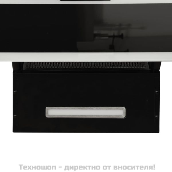 Стенен абсорбатор, 60 см, стомана и закалено стъкло, черен