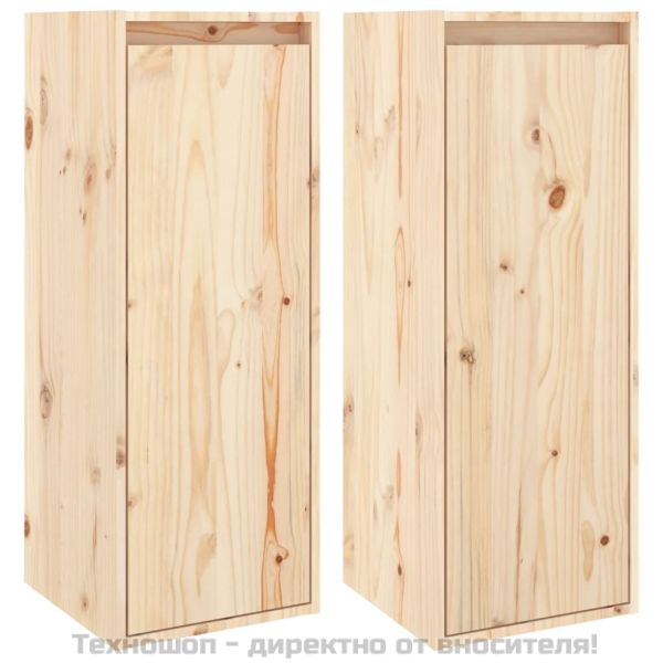 Стенни шкафове, 2 бр, 30x30x80 см, бор масив