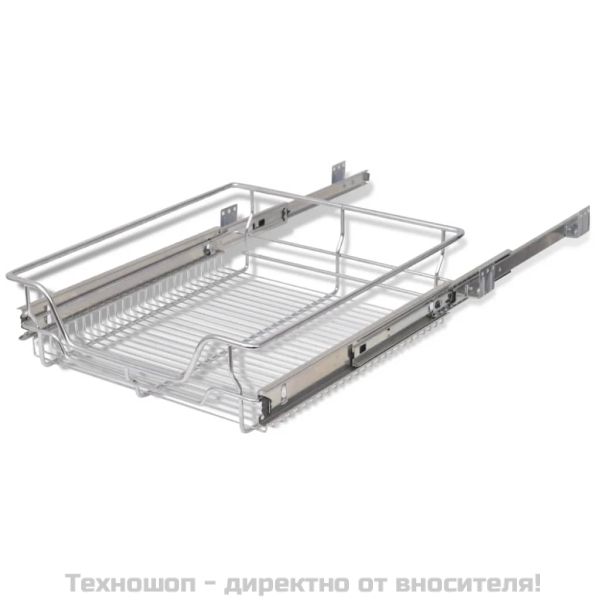 Телени кошници, плъзгащи се, 2 бр, сребристи, 500 мм