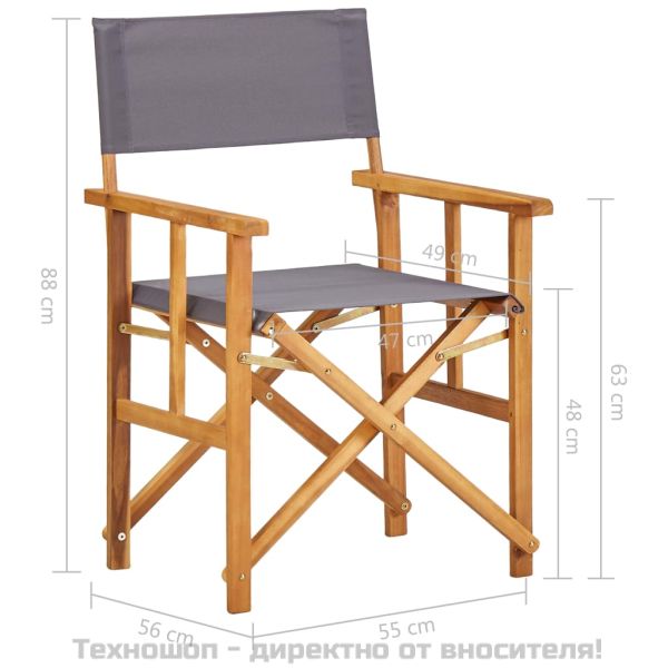 Режисьорски столове, 2 бр, акациево дърво масив