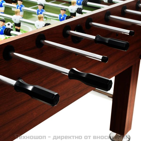 Футболна маса, стомана, 60 кг, 140x74,5x87,5 см, кафява