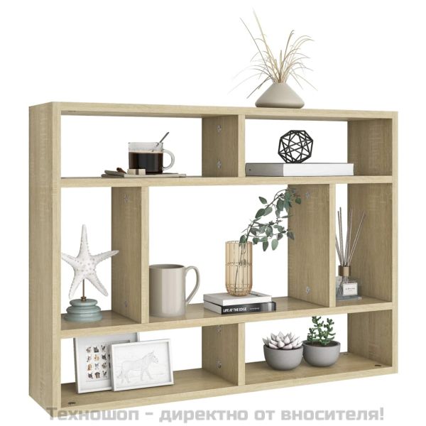 Стенен рафт, дъб сонома, 75x16x55 см, инженерно дърво