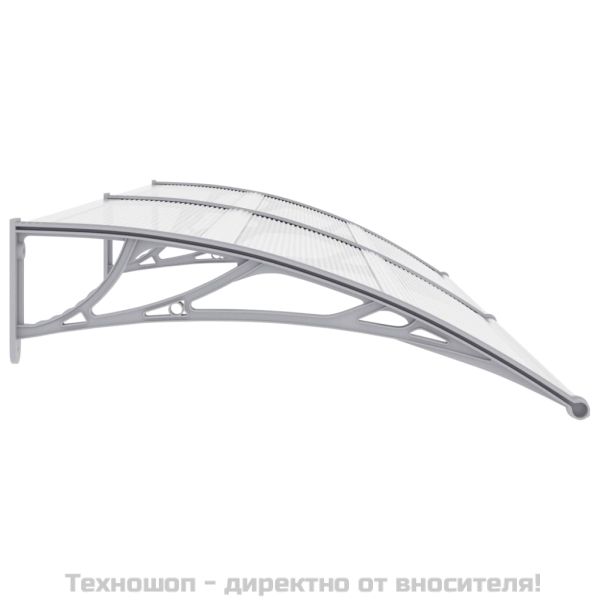 Навес за врата сив 240x100 см PC