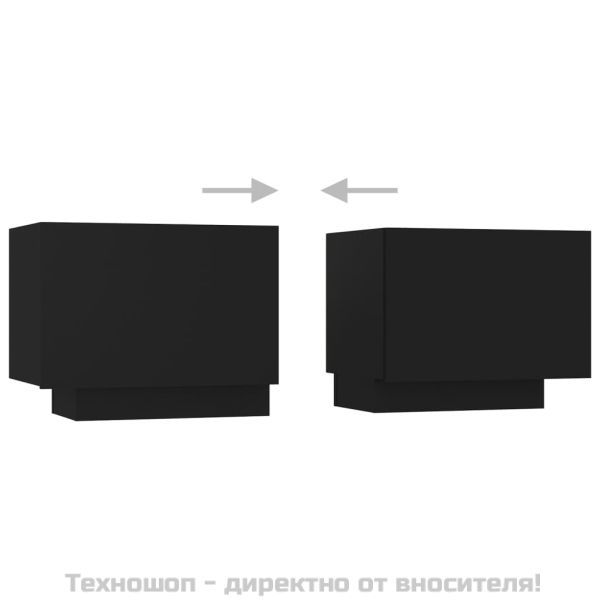 ТB шкаф, черен, 100x35x40 см, инженерно дърво