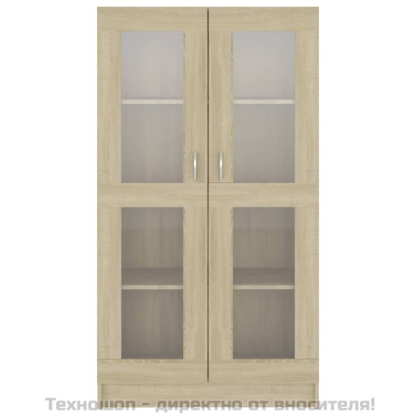 Шкаф витрина, дъб сонома, 82,5x30,5x150 см, ПДЧ