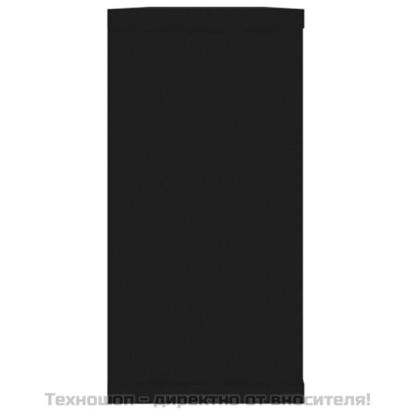 Стенни кубични рафтове 2 бр черни 100x15x30 см инженерно дърво