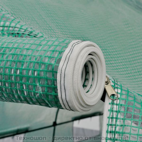 Преносима политунелна оранжерия със стоманена рамка, 18 м²