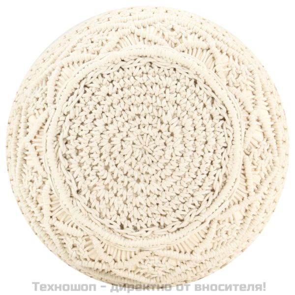 Ръчно изработен пуф в макраме, 45x30 см, памук