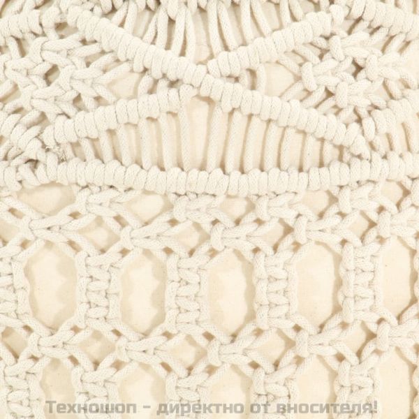 Ръчно изработен пуф в макраме, 45x30 см, памук