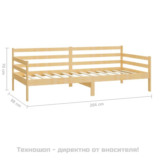 Дневно легло, борово дърво масив, 90x200 см
