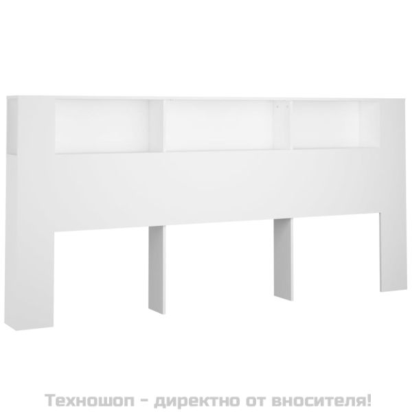 Табла за легло тип шкаф, бяла, 220x18,5x104,5 см