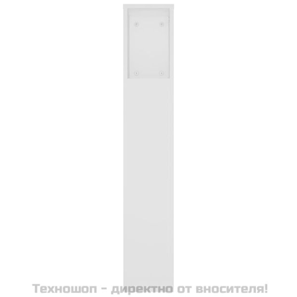 Табла за легло тип шкаф, бяла, 220x18,5x104,5 см