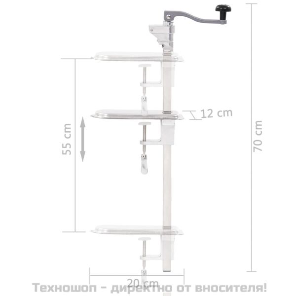 Отварачка за консерви, сребриста, 70 см, алуминий и инокс