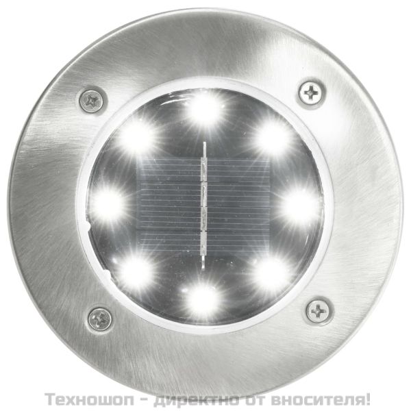 Соларни земни лампи, 8 бр, LED светлина, бели