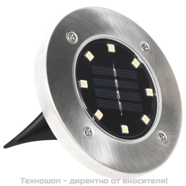 Соларни земни лампи, 8 бр, LED светлина, бели