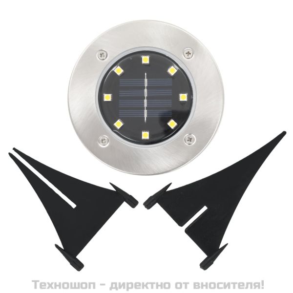 Соларни земни лампи, 8 бр, LED светлина, бели