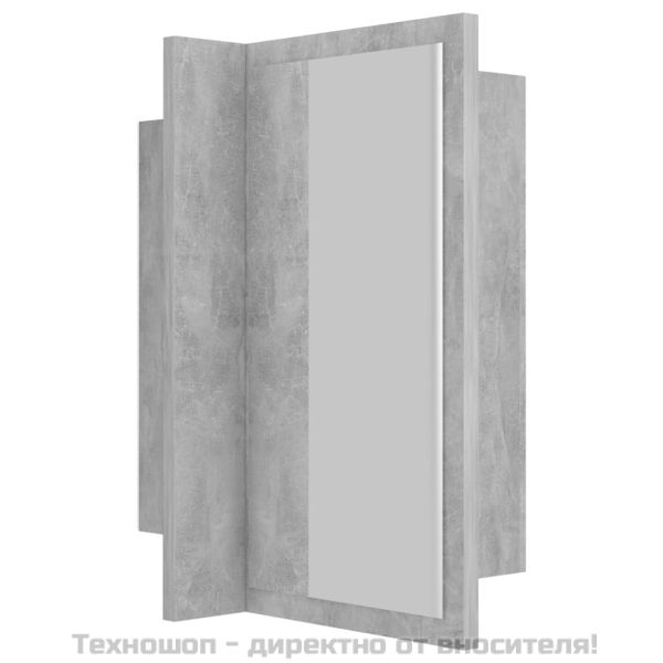 LED шкаф с огледало за баня, бетонно сив, 40x12x45 см, акрил