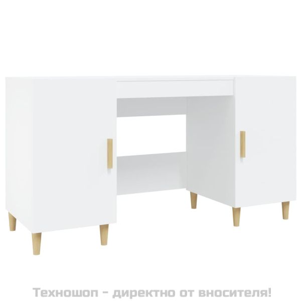 Бюро, бяло, 140x50x75 см, инженерно дърво