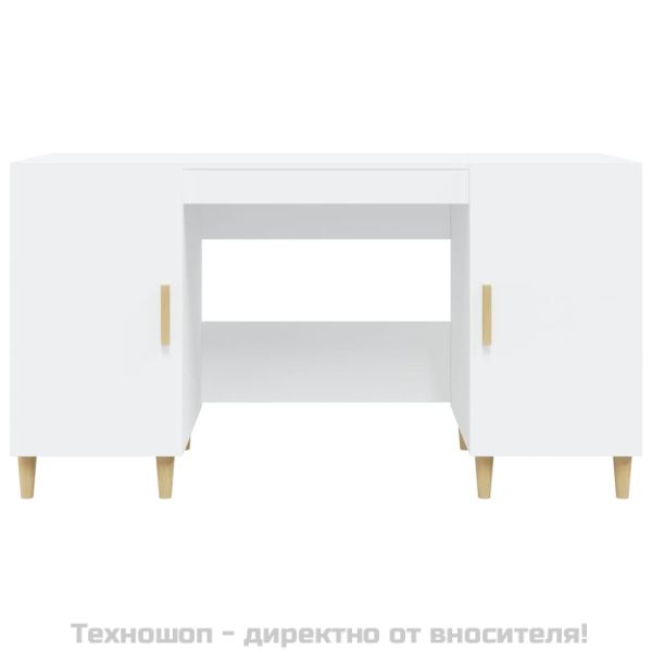Бюро, бяло, 140x50x75 см, инженерно дърво