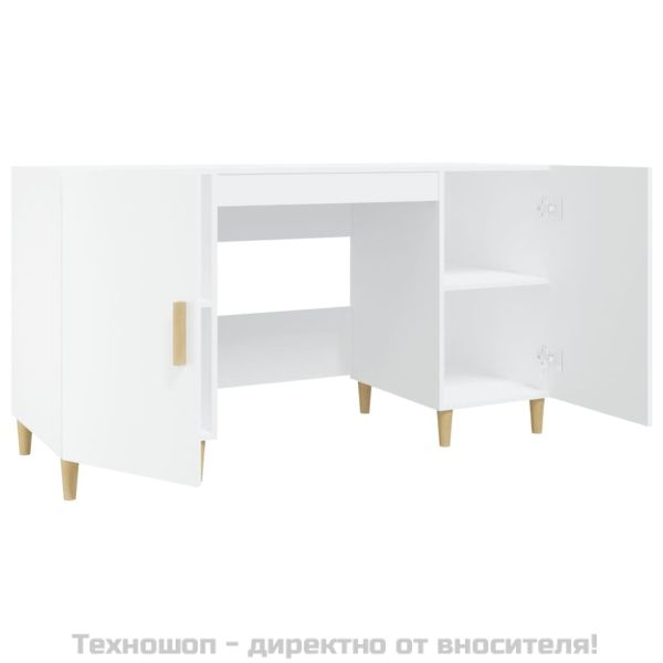 Бюро, бяло, 140x50x75 см, инженерно дърво