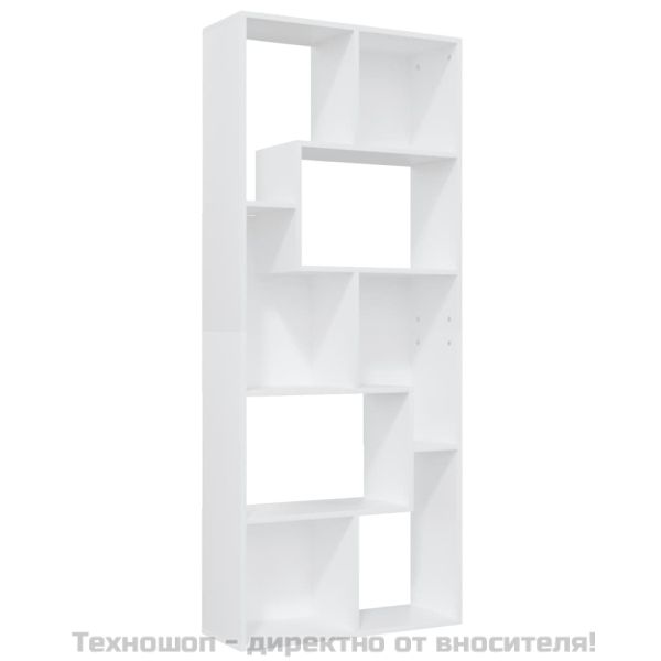 Шкаф библиотека, бял, 67x24x161 см, инженерно дърво