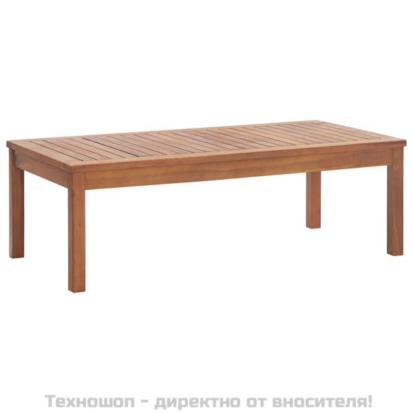 Градински комплект с възглавници, 4 части, акациево дърво масив