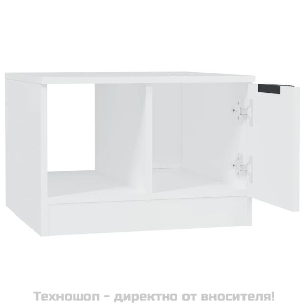 Кафе маса, бяла, 50x50x36 см, инженерно дърво